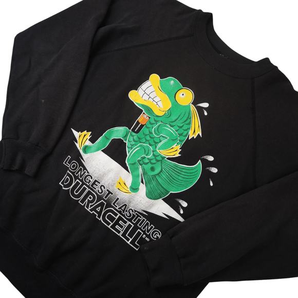 Vintage Duracell "Longest Lasting" Fish Graphic Sweatshirt - Picture 2 of 7